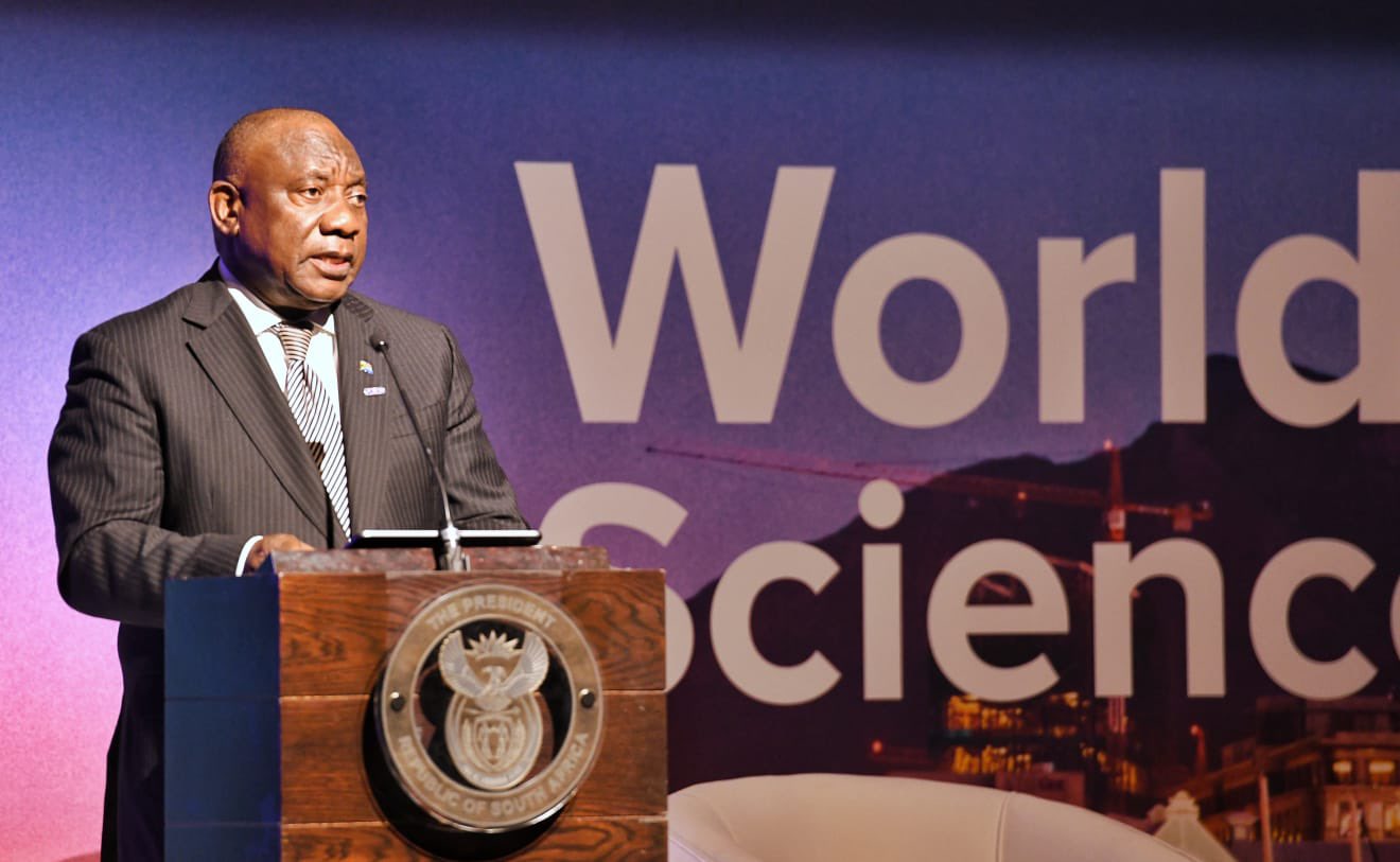 His Excellency, President Cyril Ramaphosa Delivering an Opening Address at the First Africa Hosted World Science Forum under the Theme: Science for Social Justice held in Cape Town's International Convention Center on the official opening day, 6 December 2022