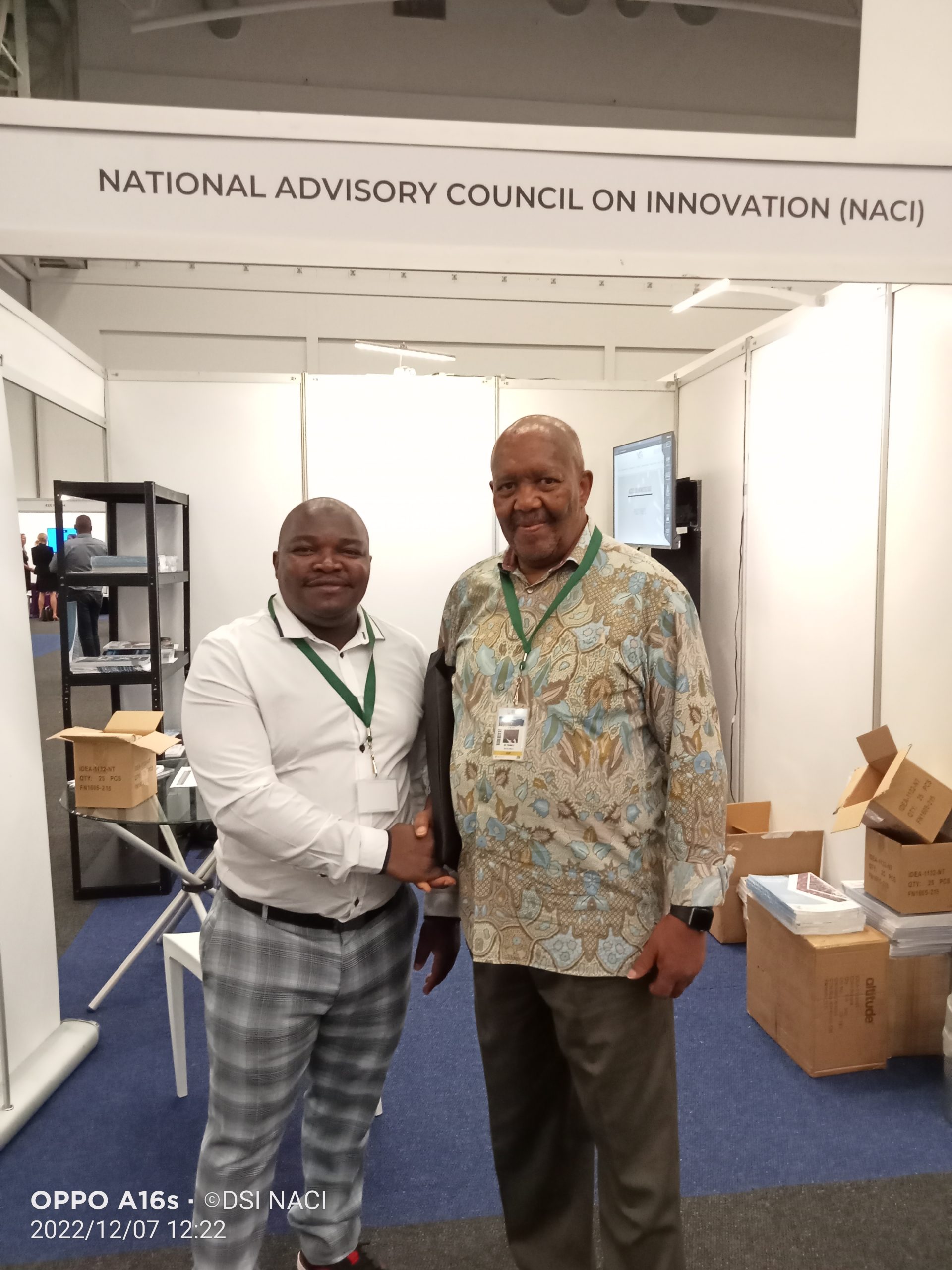 Mr Lechesa Tsenoli, Deputy Speaker of the National Assembly of the Republic of South Africa  at NACI Stall at the World Science Forum